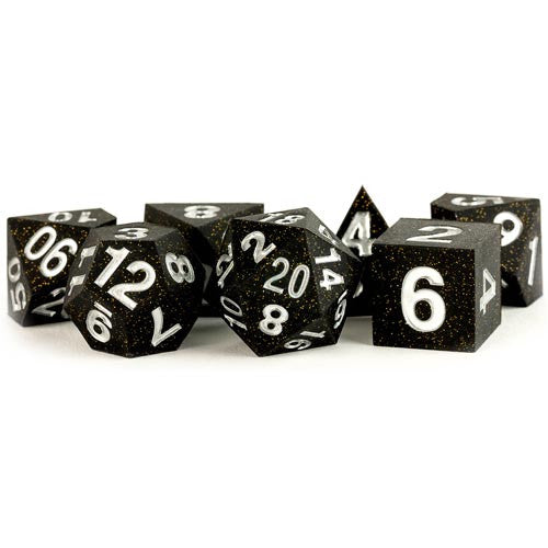 Sharp Edged Dice: Rubber - Gold Scatter