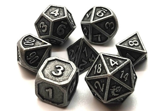 Metal Dice Set: Dwarven Forged - Ancient Silver