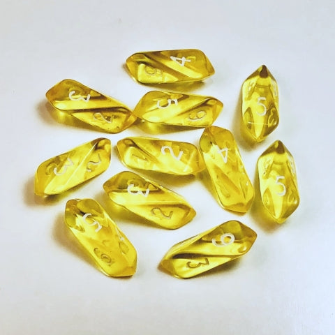 Crystal Dice Set: d6 Set of 10 - Yellow