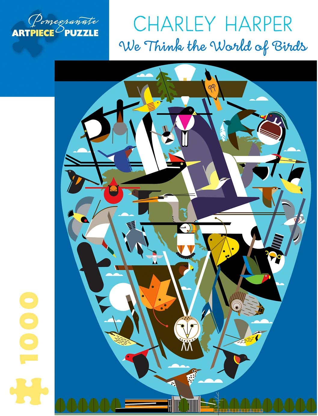 Puzzle: Charley Harper - We Think The World of Birds 1000 Pieces