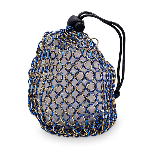 Chainmail Dice Bag: Blue/Gold