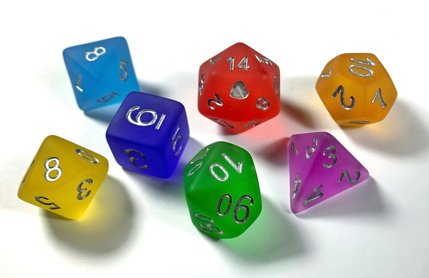Heartbeat Dice: Frosted Rainbow Set