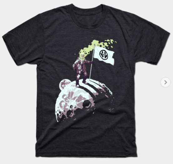 T-Shirt: Vault of Midnight - Lonely Spaceman - Charcoal Heather