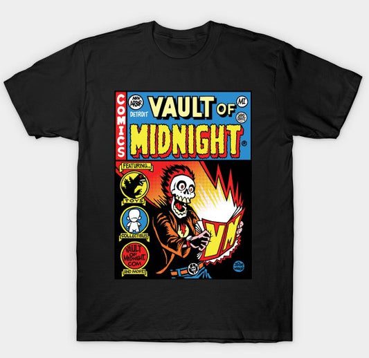 T-Shirt: Vault of Midnight Comic Cover - Black